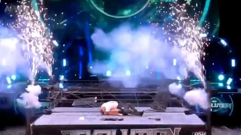 AEW's infamous "Exploding Barbed Wire Death Match."