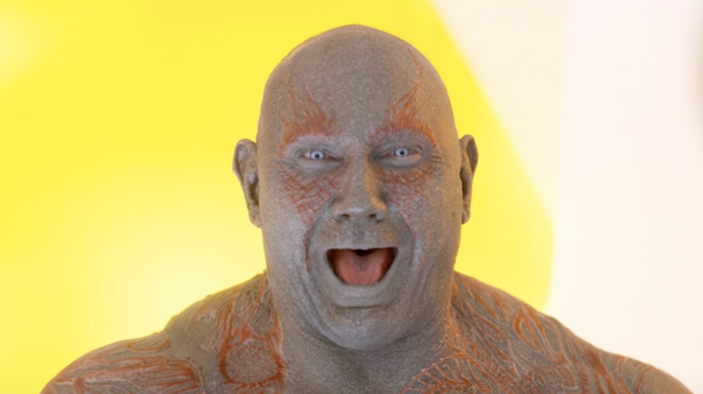 Batista as Drax laughs