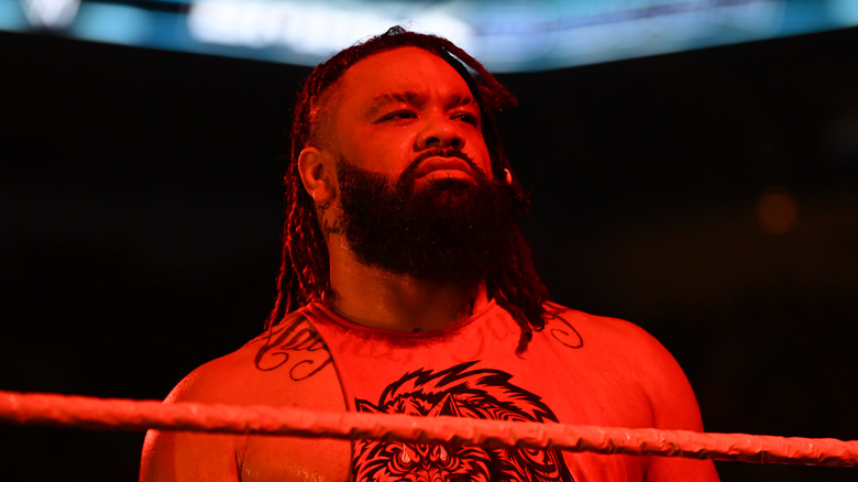 Jacob Fatu enters the ring during SmackDown at Gainbridge Fieldhouse on January 31, 2025 in Indianapolis, Indiana.