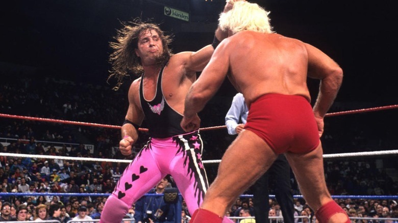 Bret Hart punching Ric Flair