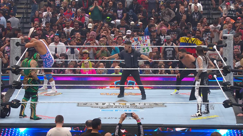 The four men inside the ring