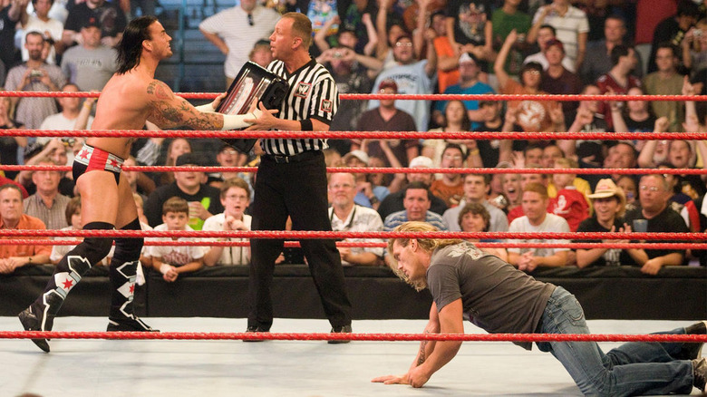 CM Punk cashing in money in the bank 