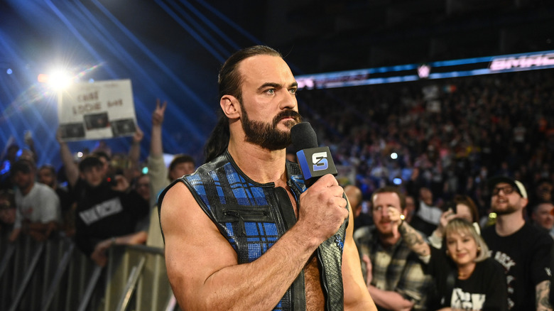Drew McIntyre with a mic