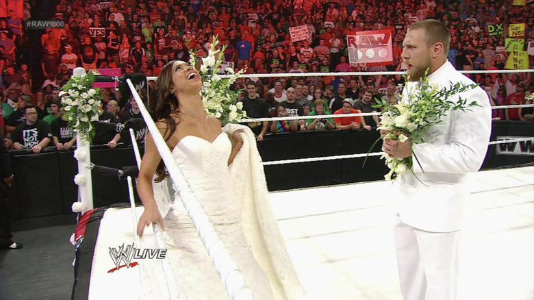 AJ Lee laughing after dumping Daniel Bryan