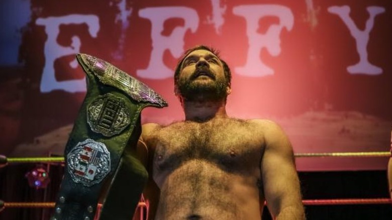 Effy holds the GCW Championship in the middle of the ring after a match in a photo posted to X.