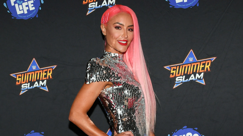 Professional wrestler Eva Marie attends the WWE SummerSlam after party at Delano Las Vegas at Mandalay Bay Resort and Casino on August 21, 2021 in Las Vegas, Nevada.