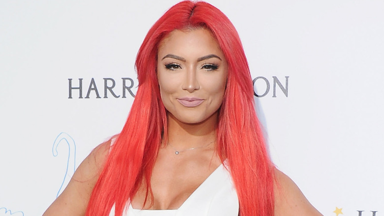 WWE wrestler Eva Marie arrives at the Kaleidoscope Ball at 3LABS on May 21, 2016 in Culver City, California.