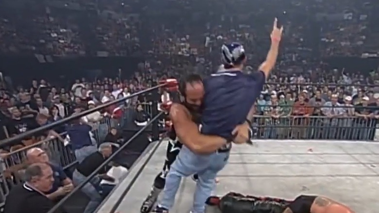 Randy Savage stopping a fan on WCW Monday Nitro