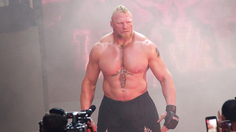 Brock Lesnar makes his entrance