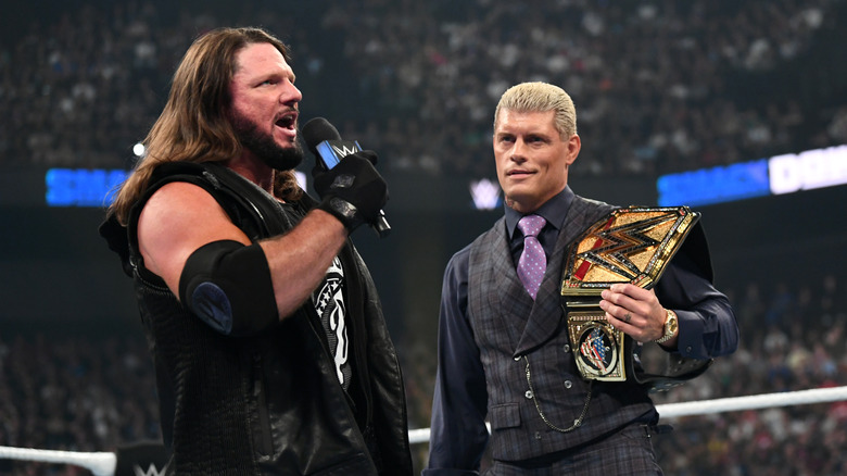 AJ Styles and Cody Rhodes in WWE ring