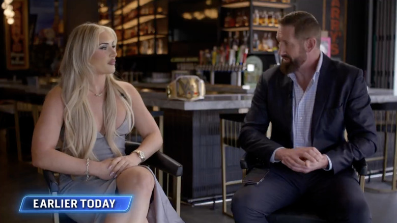 Stratton speaking with Wade Barrett