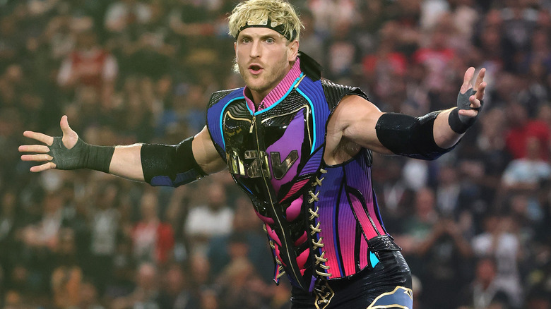 Logan Paul posing at WrestleMania 41