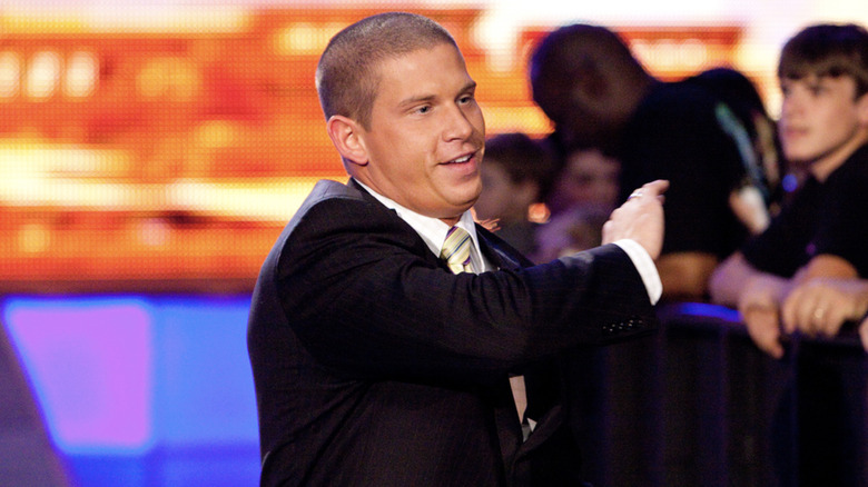 Josh Mathews making his entrance