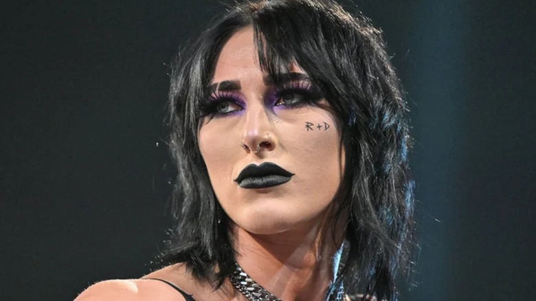 Rhea Ripley wearing black lipstick