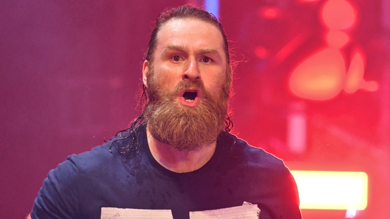 Sami Zayn making his entrance during WWE Raw