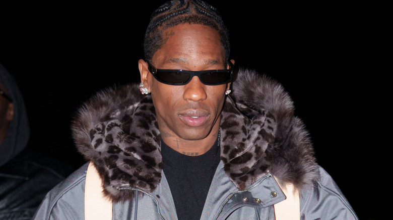Travis Scott attending the Louis Vuitton Menswear Fal-Winterl 2025/2026 show