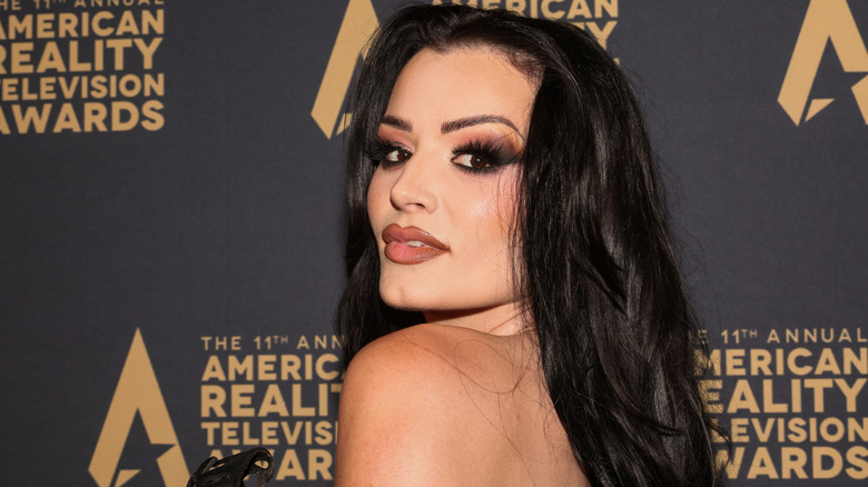 Saraya posing for photo