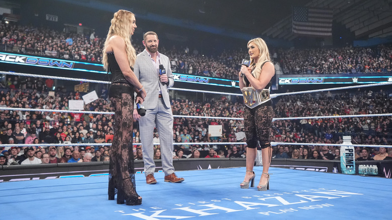Flair and Stratton in the ring