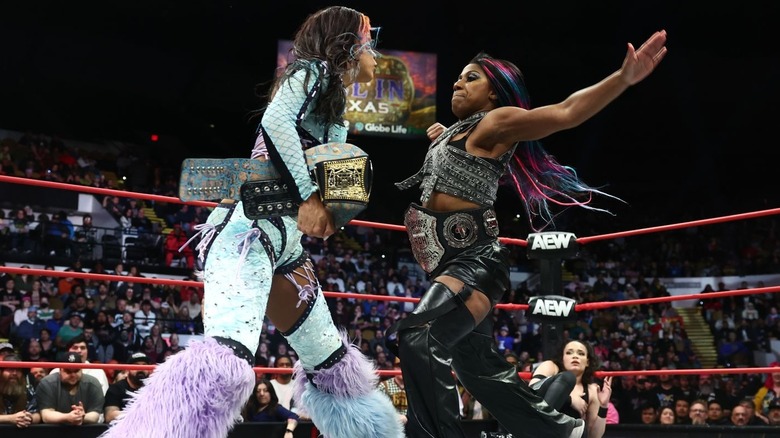 Mercedes Moné in the ring with Athena