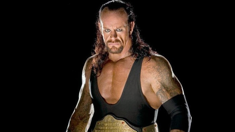 The Undertaker during a promotional shoot while reigning as the World Heavyweight Champion.