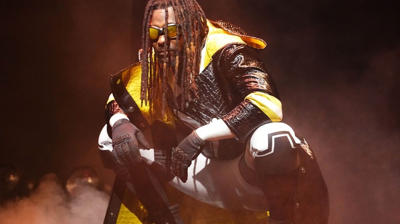 Swerve Strickland makes his AEW Dynasty entrance dressed in costume