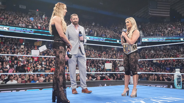 Charlotte Flair and Tiffany Stratton on WWE SmackDown