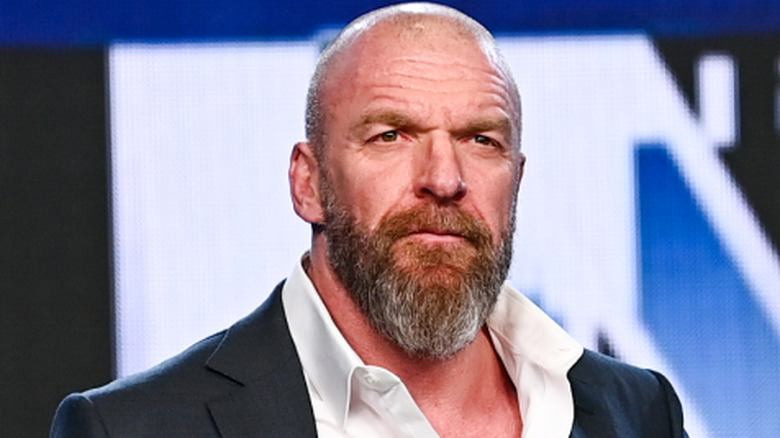 triple h looking at crowd
