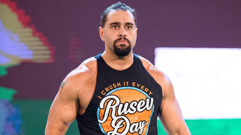 Rusev walking to the ring