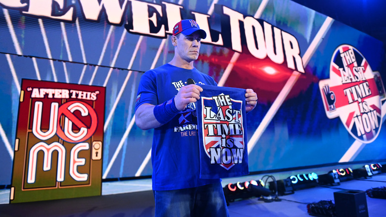 Cena posing on the entrance ramp