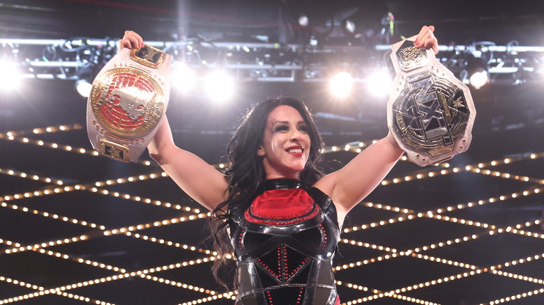 Stephanie Vaquer celebrating at Madison Square Garden on March 11, 2025 in New York, New York.