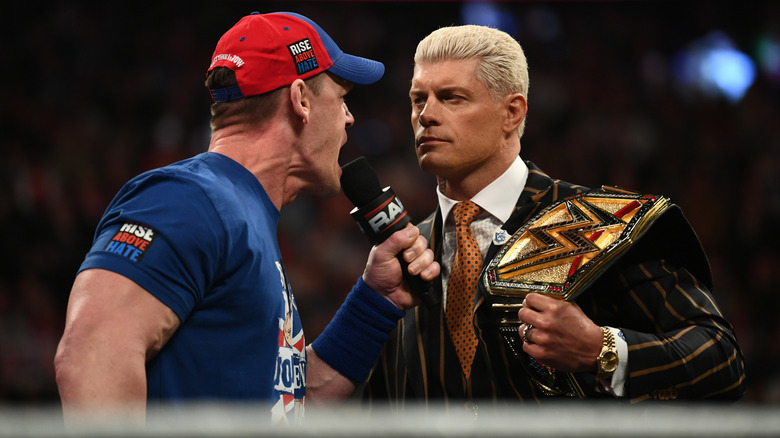 John Cena and Cody Rhodes exchange words