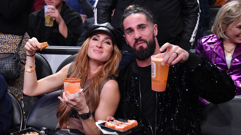 Becky Lynch and Seth Rollins pictured together