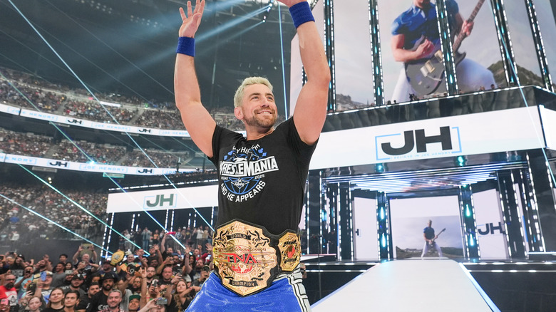 Joe Hendry makes his entrance during WrestleMania 41 Sunday at Allegiant Stadium on April 20, 2025 in Las Vegas, Nevada.