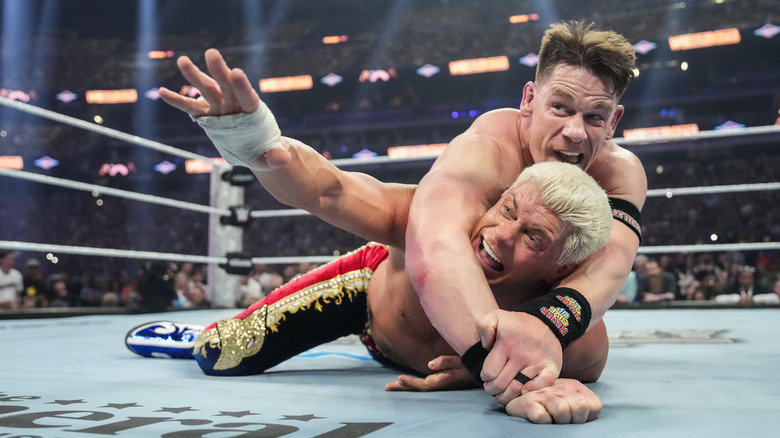 John Cena locks the STF in on Cody Rhodes