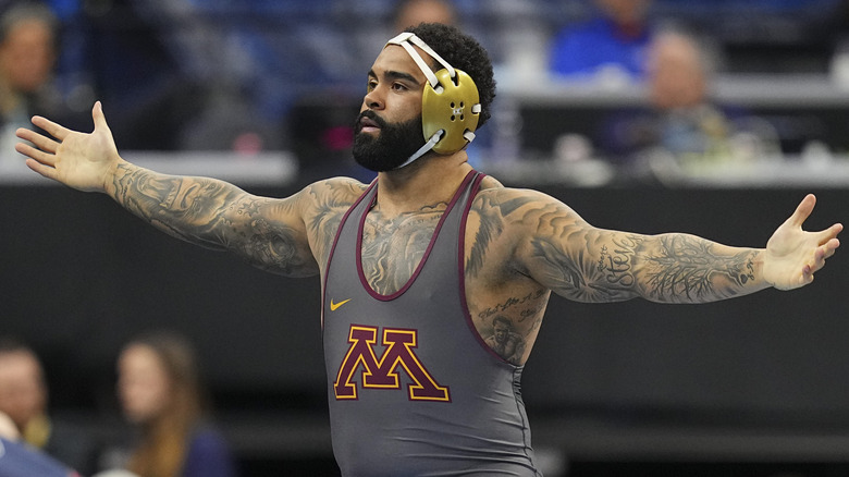 Steveson at a wrestling event