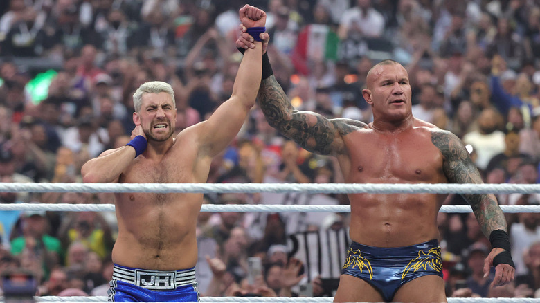 Joe Hendry and Randy Orton in the ring at WWE WrestleMania 41