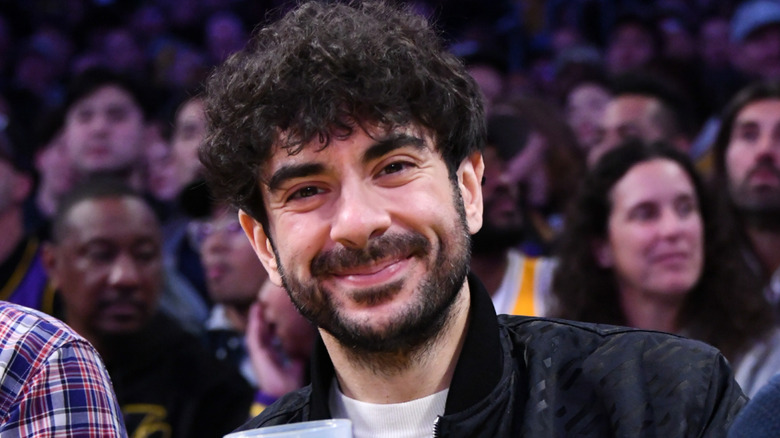Tony Khan at a Lakers game