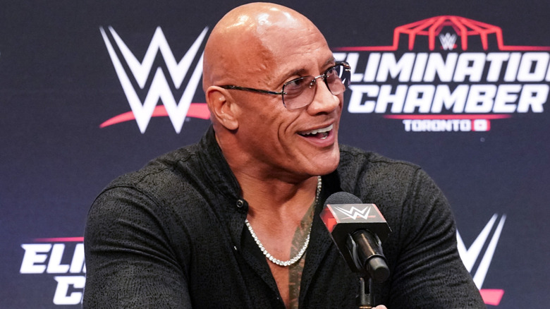 The Rock at WWE Elimination Chamber 2025