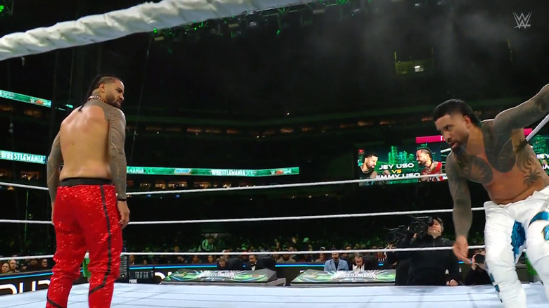 Jey and Jimmy in the ring