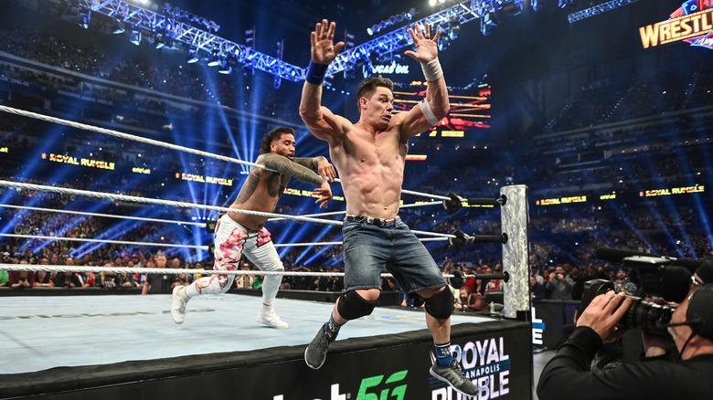 Jey Uso eliminates John Cena to win the Royal Rumble