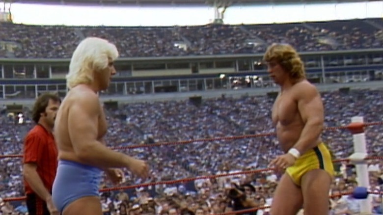 Kerry Von Erich Ric Flair in Texas Stadium