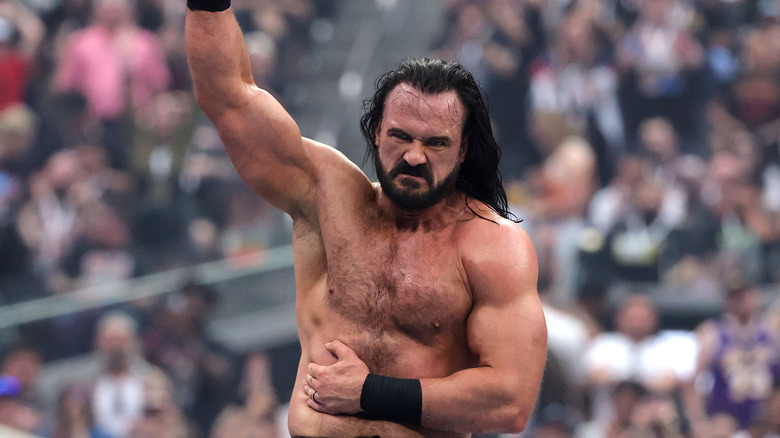 Drew McIntyre celebrates after defeating Damian Priest in the Sin City Street Fight during WrestleMania 41 at Allegiant Stadium on April 20, 2025 in Las Vegas, Nevada.