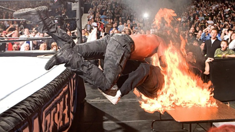Edge and Mick Foley at WWE WrestleMania 22