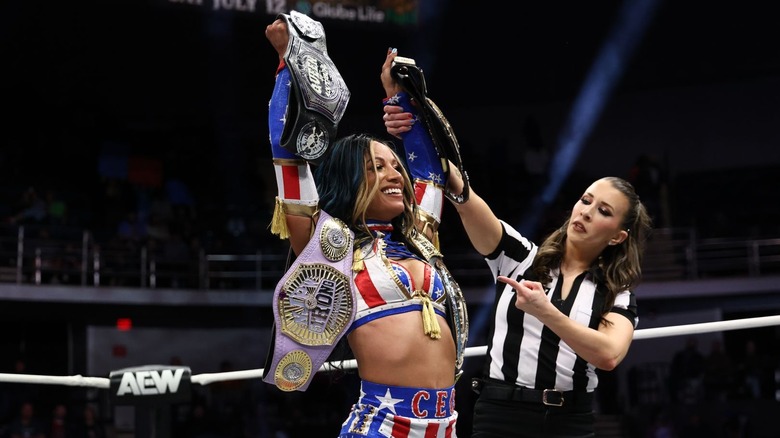 Mercedes Moné with all her titles