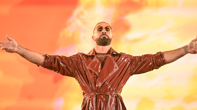 Seth Rollins makes his way to the ring during Monday Night RAW at Heritage Bank Center on February 24, 2025 in Cincinnati, Ohio.