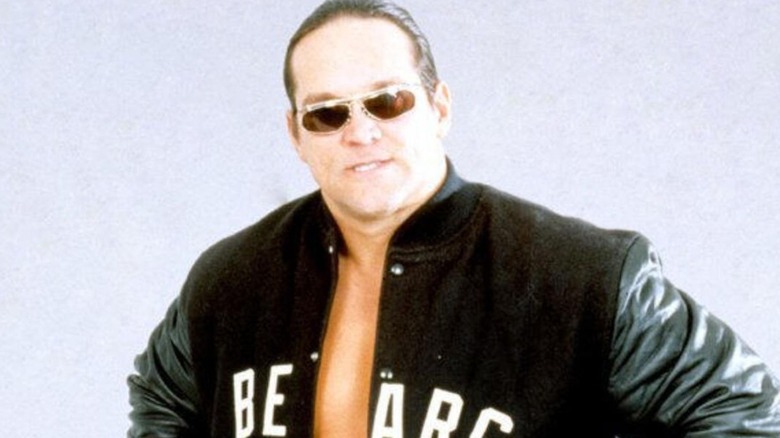 Steve "Mongo" McMichael poses for the camera in sunglasses and a Chicago Bears jacket.