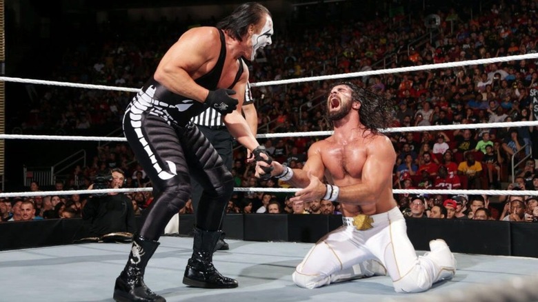Sting and Seth Rollins