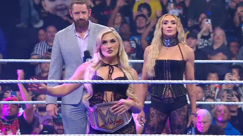 Barrett, Stratton, and Flair inside the ring