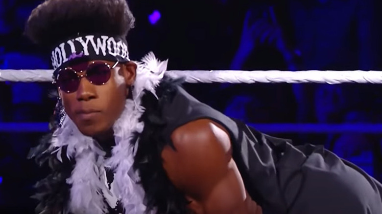 Velveteen Dream posing blue light