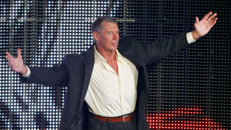 World Wrestling Entertainment Inc. Chairman Vince McMahon is introduced during the WWE Monday Night Raw show at the Thomas & Mack Center August 24, 2009 in Las Vegas, Nevada.